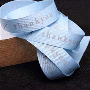 Thank You Ribbon - Blue/Grey